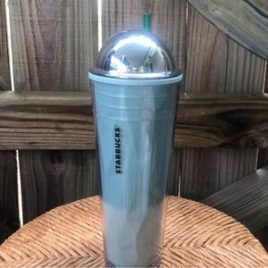 Starbucks 2012 Venti 24oz Acrylic Frappuccino Tumbler with Dome Lid & Straw